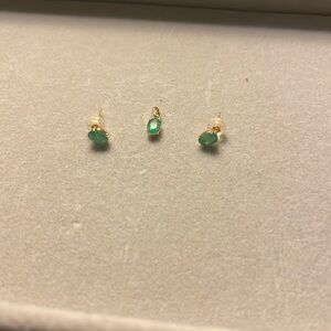 Mini Emerald Earring and pendant set